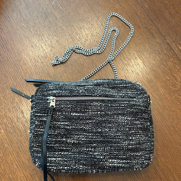 All Saints Fleur de Lis tweed Crossbody Bag - Picture 2 of 3